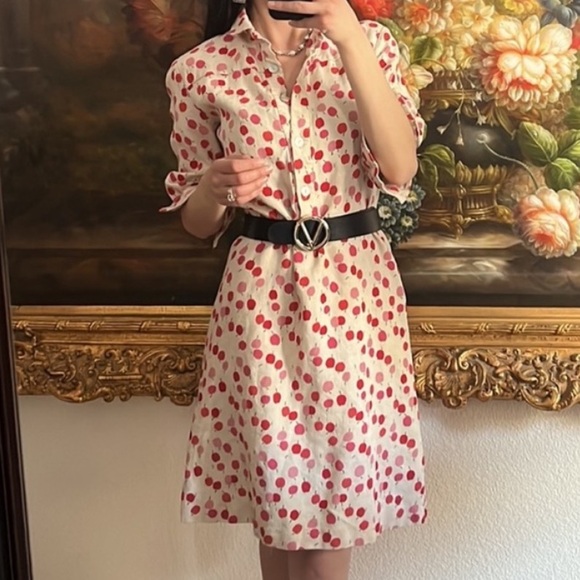 Vintage Linen Chang-Lee Yugin Cherry Apple Dress - Poshmark